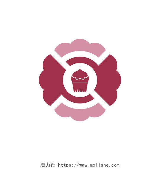 简约粉色甜品蛋糕店标志logo